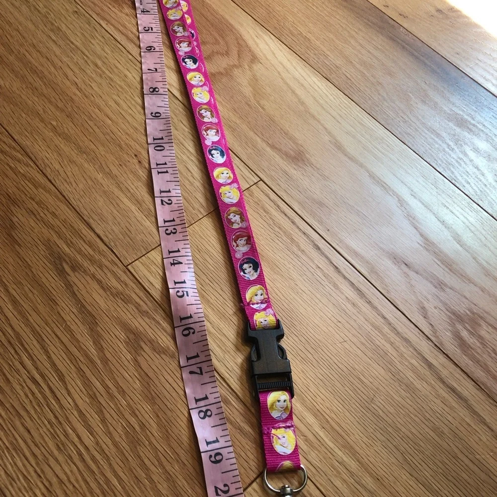 Disney Pink Princess Faces Kids Lanyard with Clip